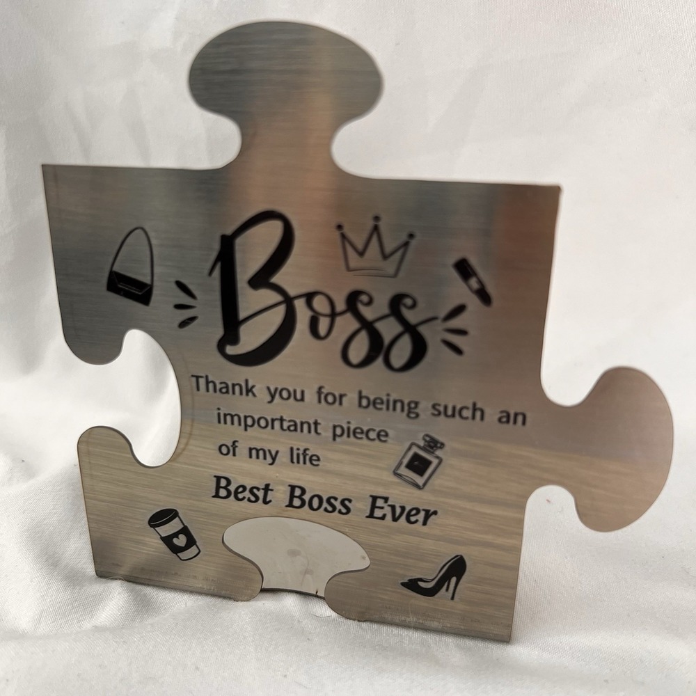 Unbranded Puzzle Plaque Boss Unisex OS Silver New Best Boss Ever Gift Decor